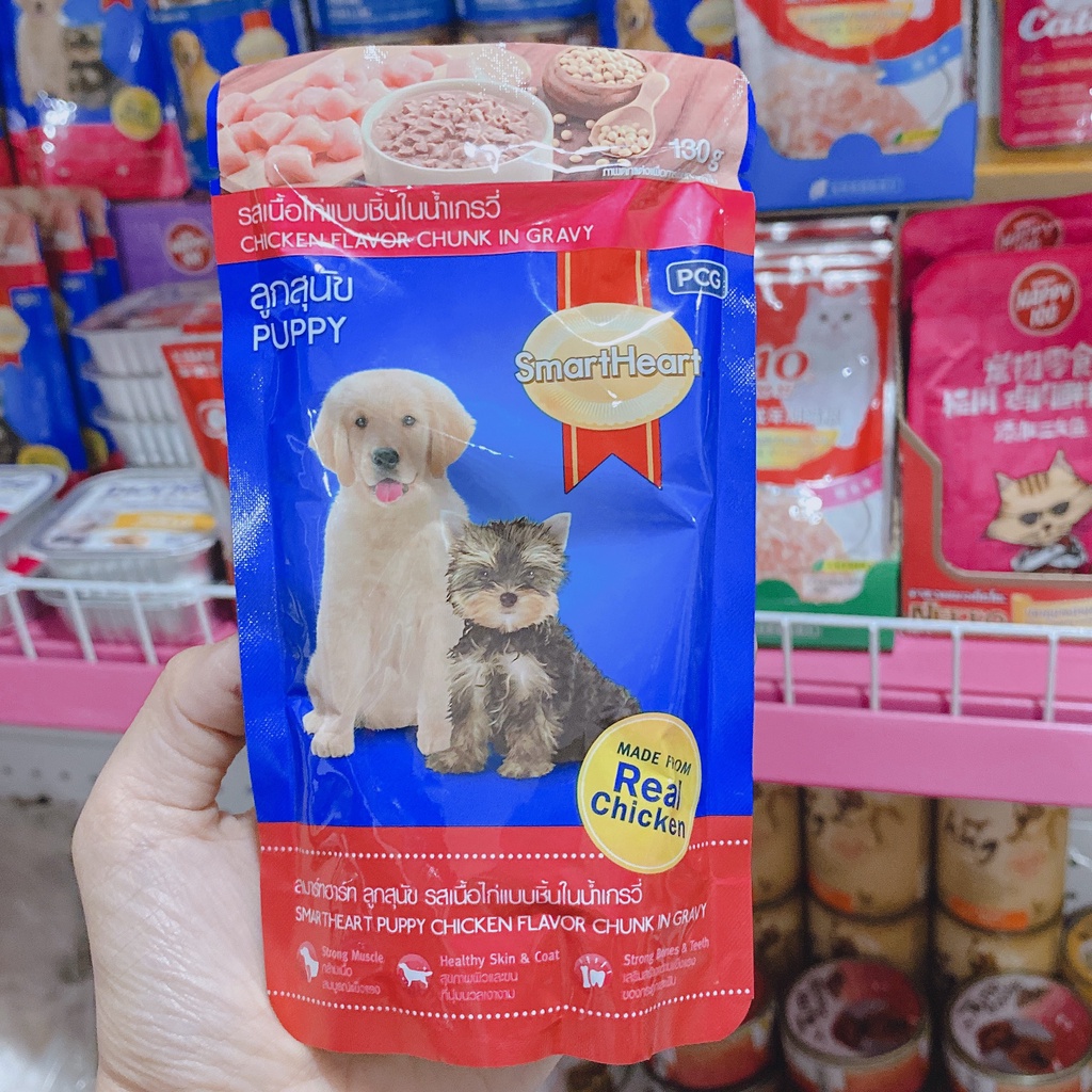 PATE CHO CHÓ CON SmartHeart vị gà Gói 130g Xuất xứ Thái lan