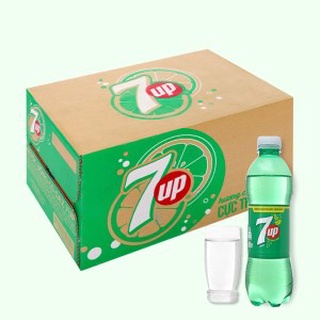 Thùng 24 chai Nước ngọt 7 Up vị chanh chai 390ml