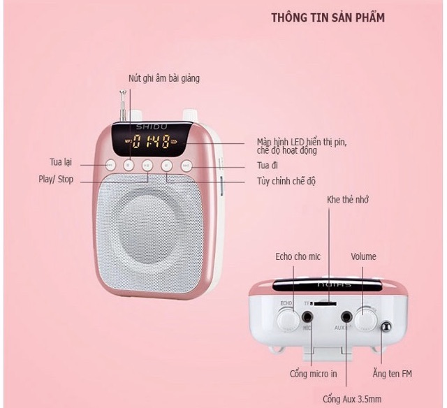 🍀Máy trợ giảng Shidu S358 (Bảo hành 1 năm)