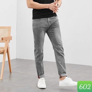Quần jean nam màu xám nhạt trơn rách gối chất bò cao cấp co dãn 4 chiều, quần rin nam đẹp DP83 mấu mới