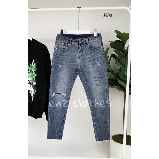 Quần Jean Nam Xanh cào kiểu không lai - ZENZ CLOTHES