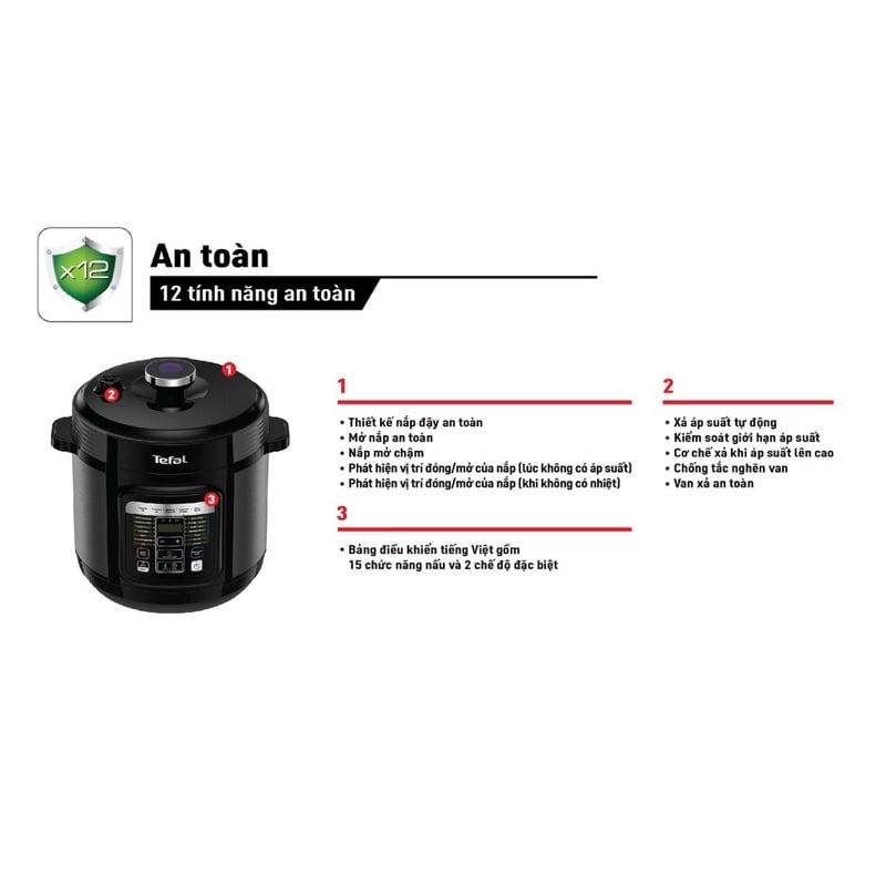 Nồi áp suất điện đa năng Tefal Home Chef 6.0L CY601868 chính hãng bh 2 năm