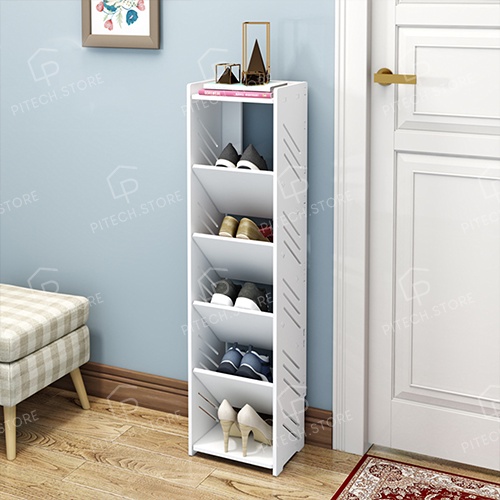 Kệ đựng giày dép, Kệ giầy 5 tầng màu trắng chống nước 100% - Pitech Store