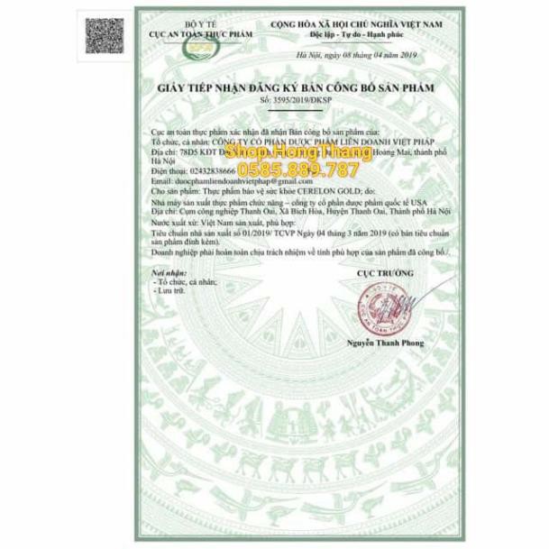 Cerelon gold Giúp bổ sung dưỡng chất cho não hiệu quả viên uống hoạt huyết dưỡng, giảm đau đầu, chóng mặt não 100 viênnn