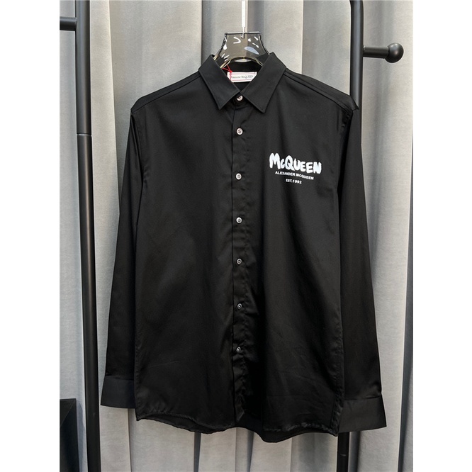 Áo Sơ Mi Cotton Tay Dài In Chữ Mcque Thời Trang 2022 Cho Nam Giới A1exander Size M-4XL