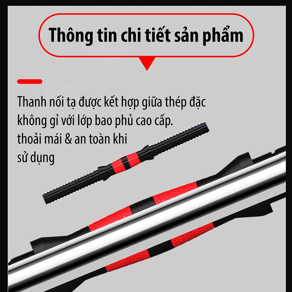 BG Bộ tạ miếng nhựa đen PVC 40KG cao cấp đa năng