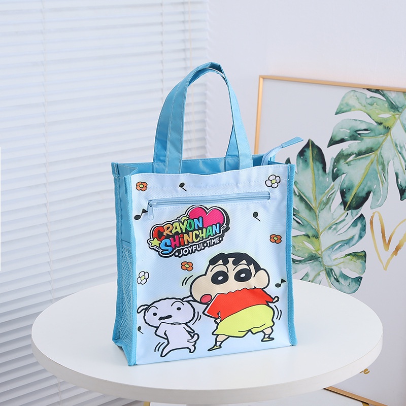 Túi Đựng Hộp Cơm Trưa Bằng Vải Oxford Chống Nước Có Khóa Kéo Họa Tiết Hoạt Hình Sáng Tạo