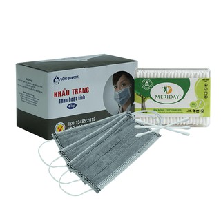 Combo tiện dụng cá - gồm khẩu trang than hoạt tính và tăm bông