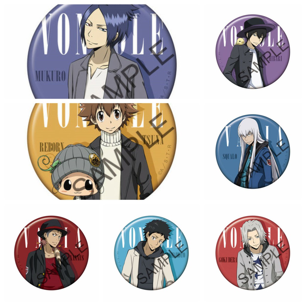 Huy hiệu cài áo IN HÌNH Katekyo Hitman Reborn! Gia sư hitman Reborn! ver tạp chí anime chibi dễ thương