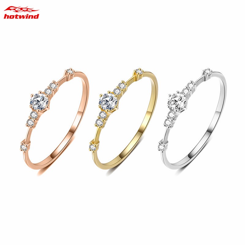 Nhẫn đính đá kiểu dáng đơn giản thanh lịch cho nữ