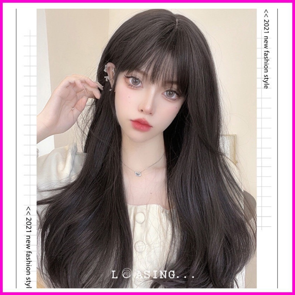 Tóc giả nữ nguyên đầu❤️FREESHIP❤️Cả đầu cao cấp xoăn sóng dài 9079A phong cách Hàn Quốc