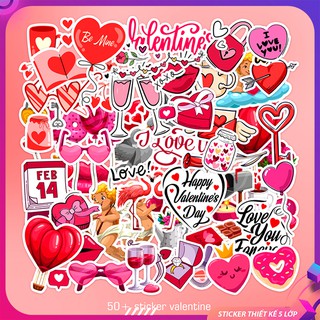 Set Sticker VALENTINE | STK153 | Sticker Dán Nón Bảo Hiểm Chất Liệu Decal Chống Nước Cắt Sẵn