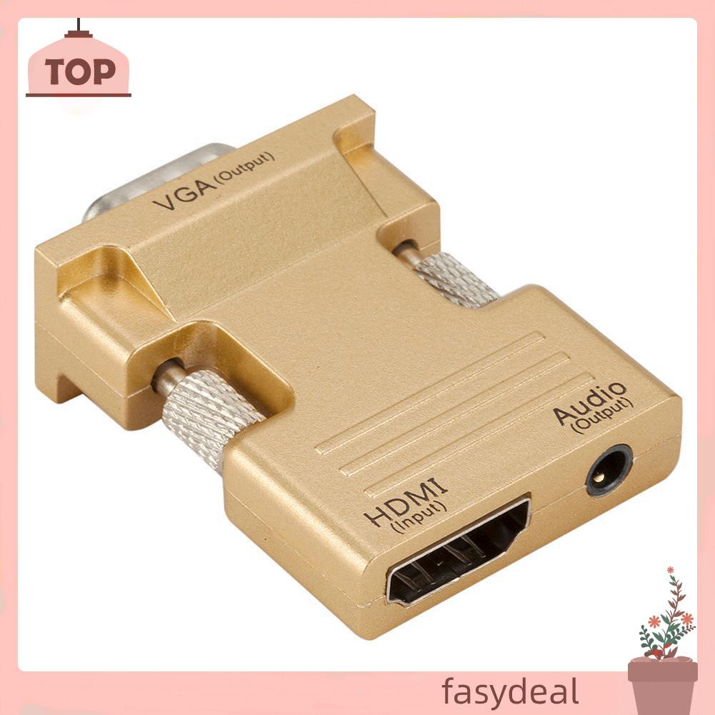 Giắc chuyển đổi từ lỗ cắm HDMI sang đầu cắm VGA với đầu ra âm thanh hỗ trợ 1080p