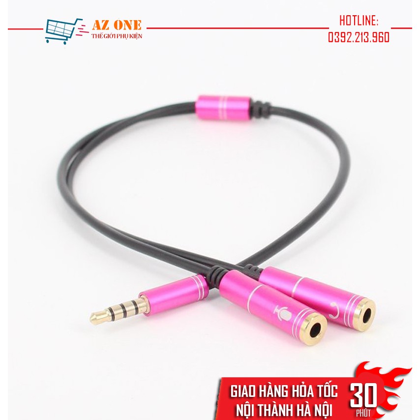 Cáp chia Audio 3.5mm ra mic và loa - Dây chia mic và loa (loại xin)