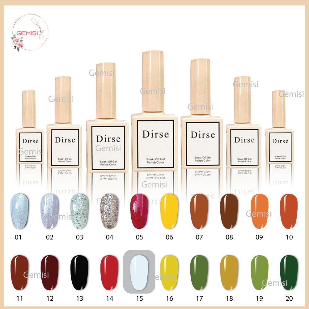 Sơn Móng Tay Gel Dirse Hàn Quốc Cao Cấp Chính Hãng Mầu 01 - 20 Chai 15Ml