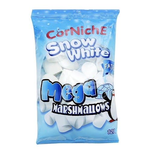 Kẹo Bông Gòn Corniche Snow White Mega Marshmallows (Gói 120g trắng)