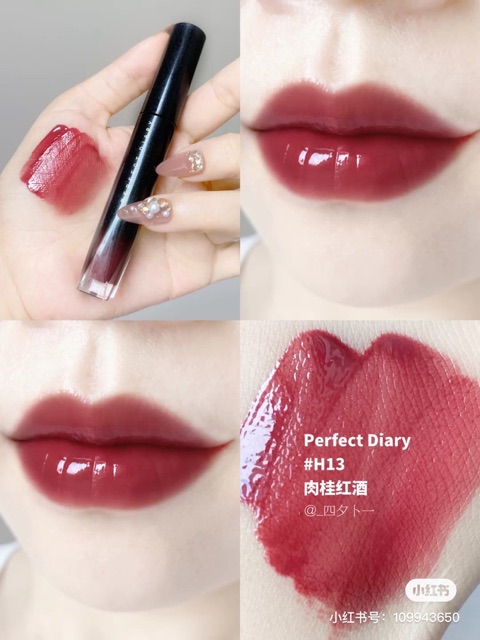 Có sẵn màu mới  - Son bóng vỏ đen perfect diary light summer water stain