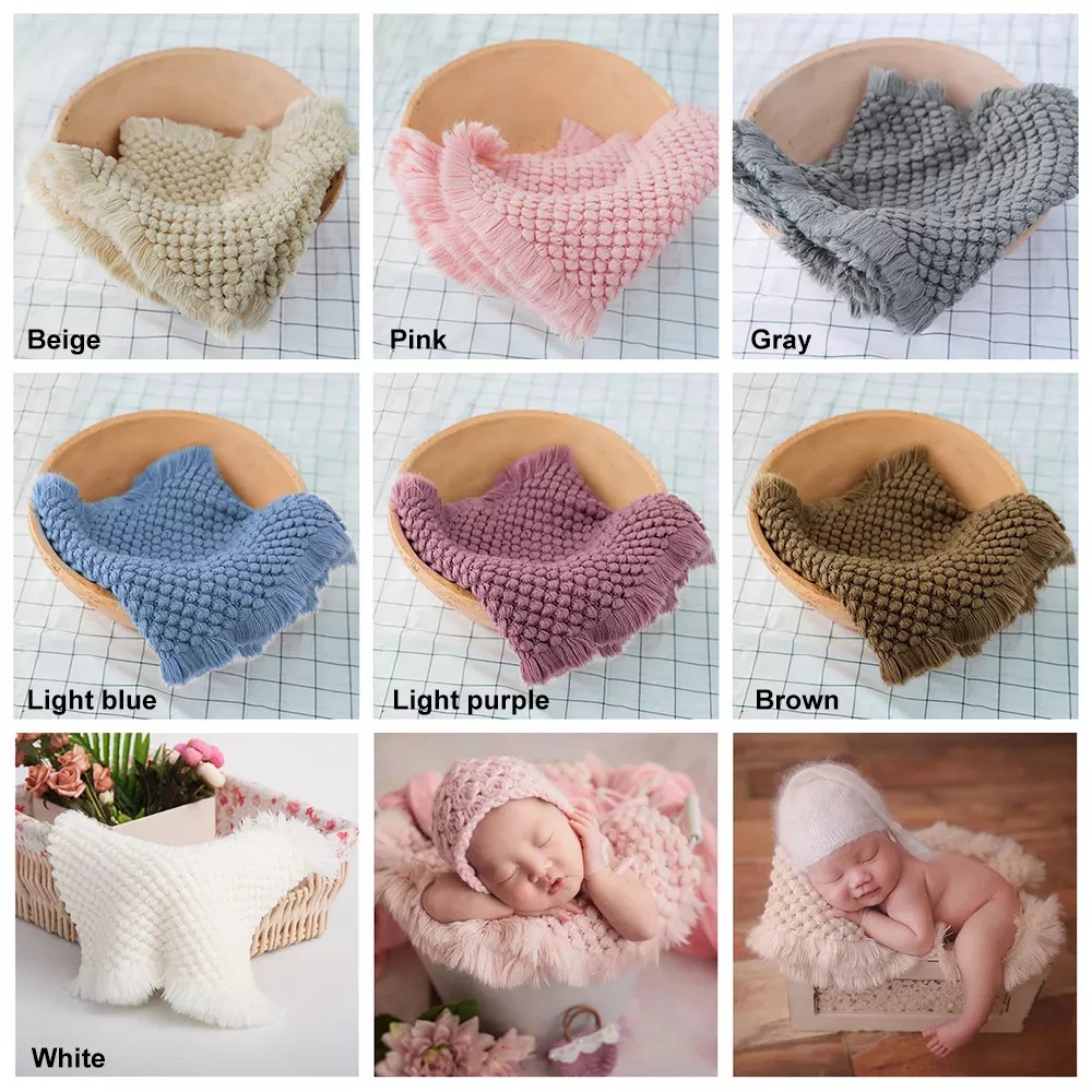 Trẻ Sơ Sinh Mềm Quấn Trẻ Sơ Sinh Wraps Đan Móc Phụ Kiện Đạo Cụ Chụp Ảnh Nền Cho Ảnh Em Bé Sơ Sinh Chăn Chụp Ảnh-za-zali