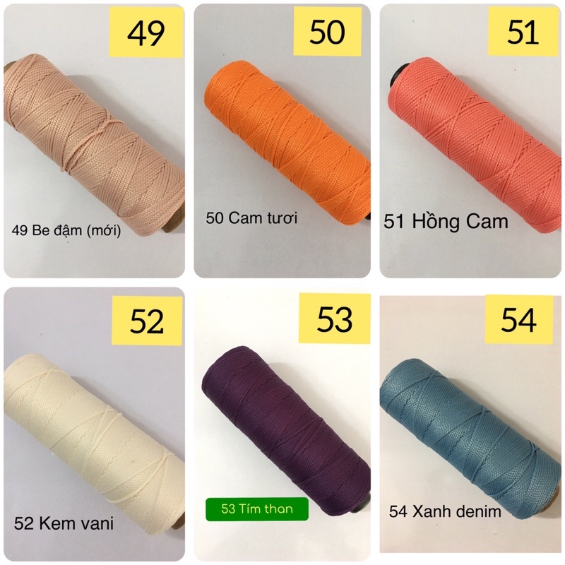 Sợi dệt trơn cotton lõi đen 125gr