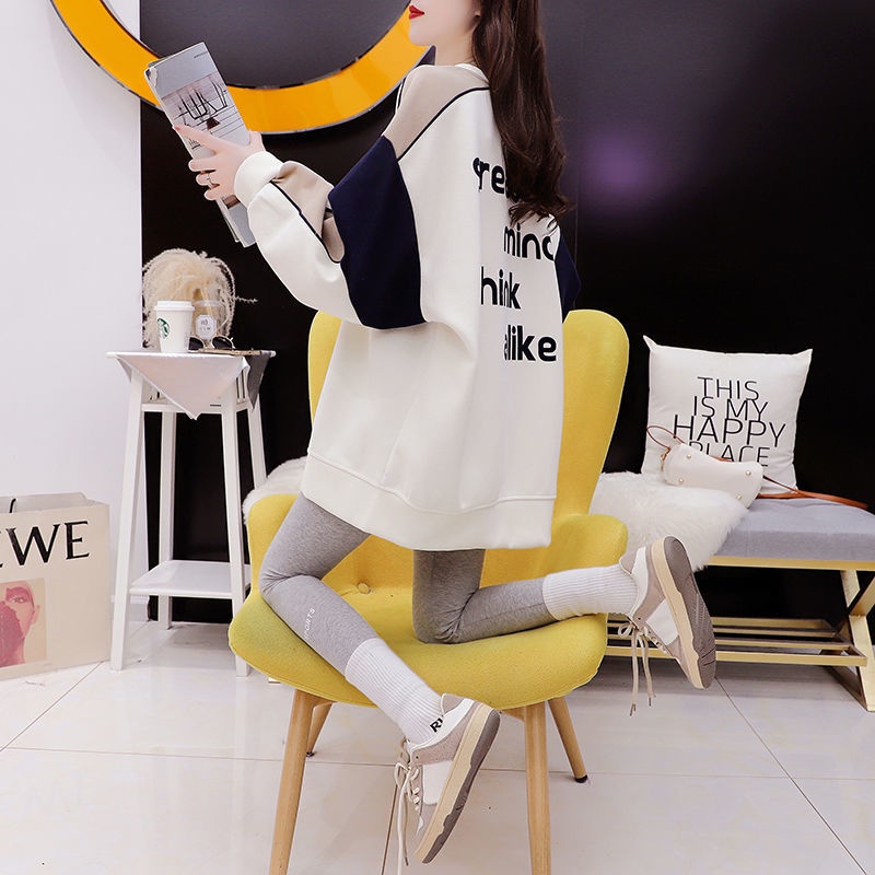 Áo Nỉ Cổ Tròn Dáng Rộng Thiết Kế Mới Thời Trang Theo Phong Cách Hàn Quốc Dành Cho Nữ