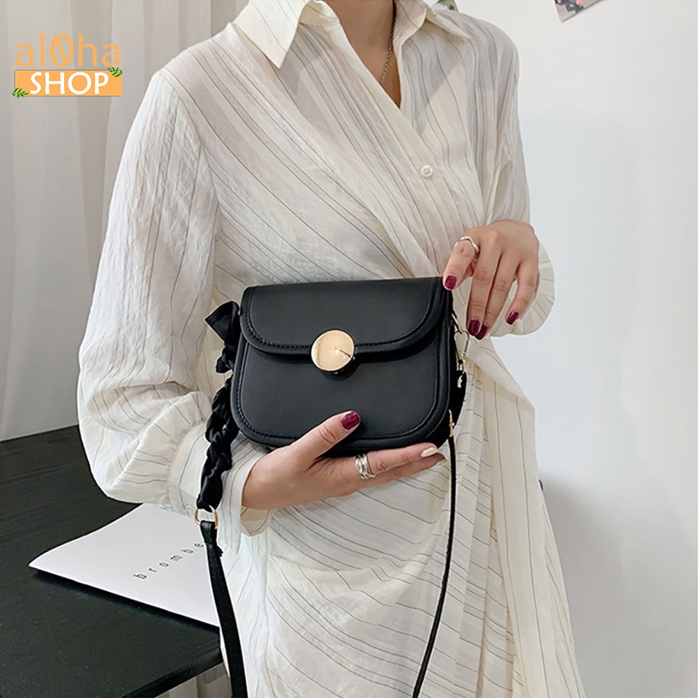 Túi xách nữ mini đeo chéo, đeo vai T0164 khóa tròn da cao cấp chống thấm nước, bền bỉ - al0ha Shop