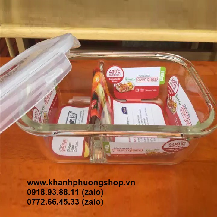 hộp cơm thủy tinh lock&lock - hộp cơm thủy tinh lock&lock 2 ngăn