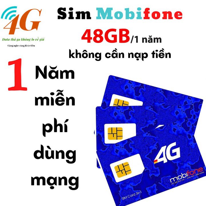 Sim Dùng Luôn Gắn Điện Thoại , Dcom , Phát Wifi - Nhà Mạng Mobifone Lớn Phủ Sóng Toàn Quốc