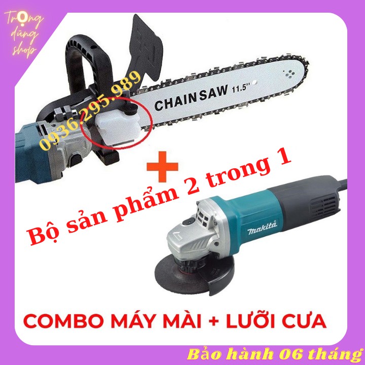 [COMBO] Máy mài góc Makita + Lưỡi cưa xích - Biến máy mài thành máy cưa siêu rẻ - Xẻ gỗ - Tỉa cành - Đánh bóng