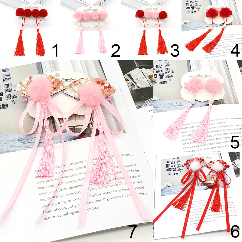 Kẹp Tóc Tua Rua Phong Cách Trung Hoa Cho Bé Gái