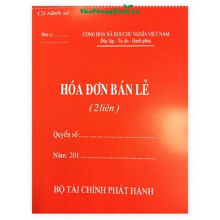 Hóa đơn bán lẻ 1,2,3 liên 100 tờ a5