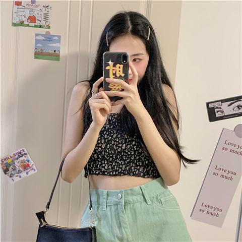 Áo Hai Dây Xếp Ly Họa Tiết Hoa Thời Trang Mùa Hè Cho Nữ