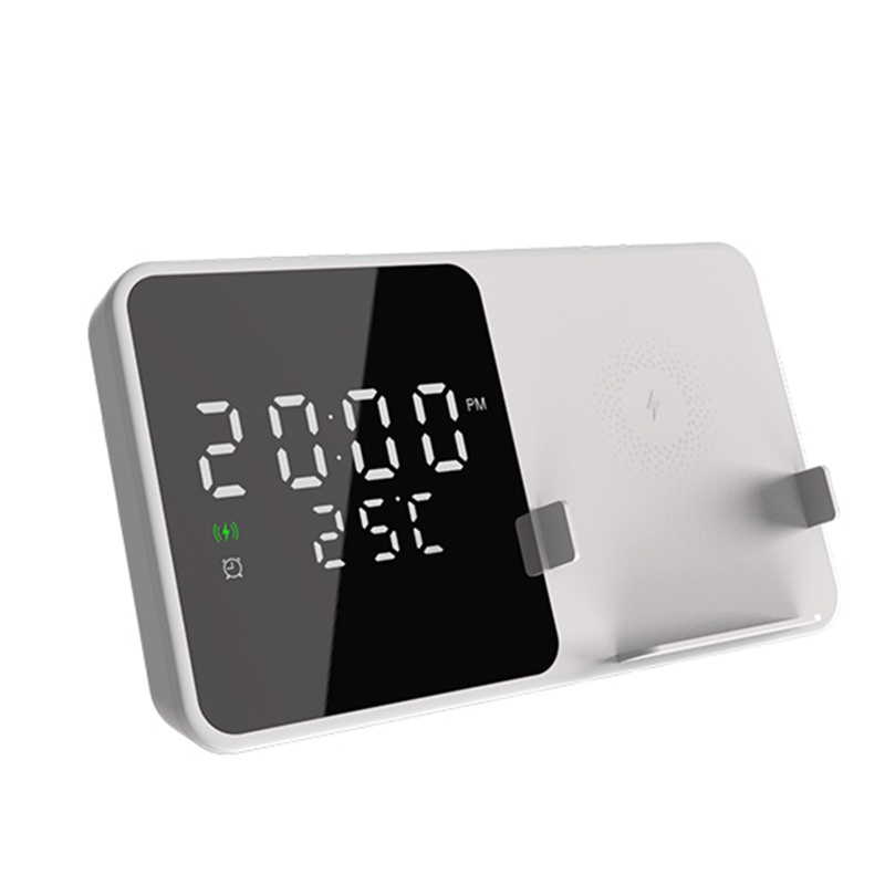 Đồng Hồ Báo Thức Kỹ Thuật Số Hiển Thị Nhiệt Độ Sạc Nhanh 15W 5 Cấp Độ