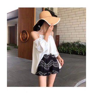 Áo voan trễ vai form rộng hai dây mát mẻ TTSA0177