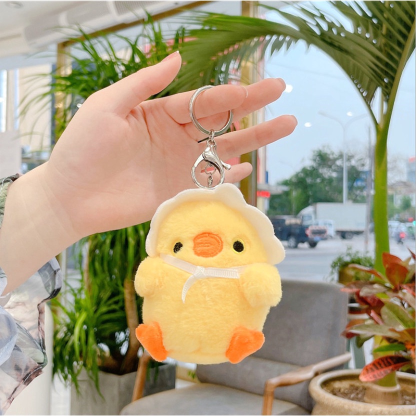 Gấu bông mini trang trí bé Gà vàng siêu dễ thương, móc chìa khóa đa năng đẹp độc rẻ