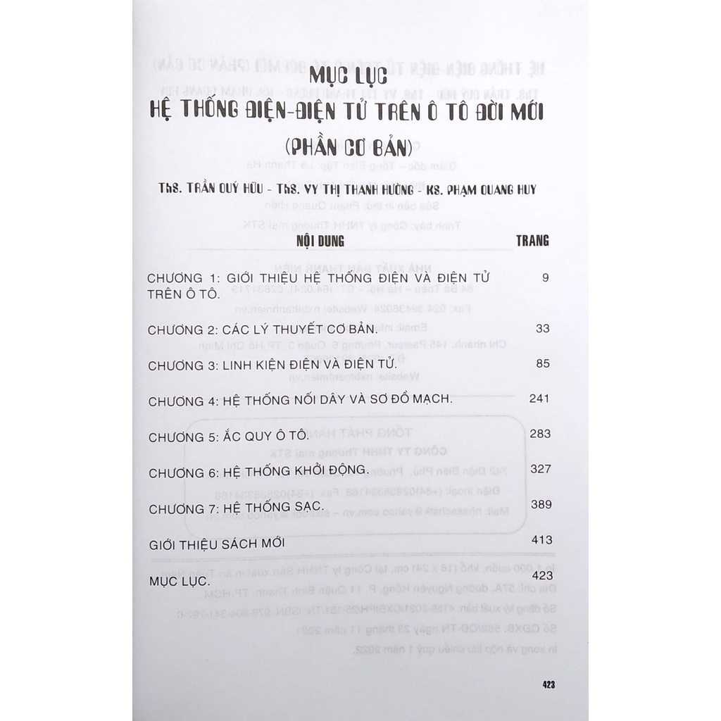 Sách Hệ Thống Điện - Điện Tử Trên Ô Tô Đời Mới