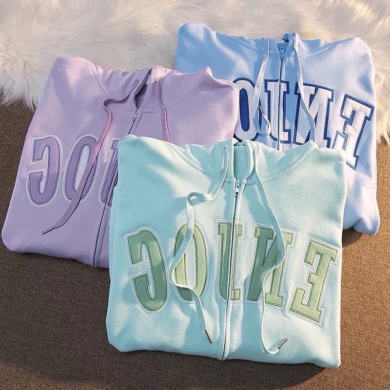 Áo Khoác Nỉ Ngoại Thêu Eniog PEONYB Unisex [FREESHIP]  Thun kiểu form rộng tay bồng mũ 2 lớp cá tính 3158 hàn quốc