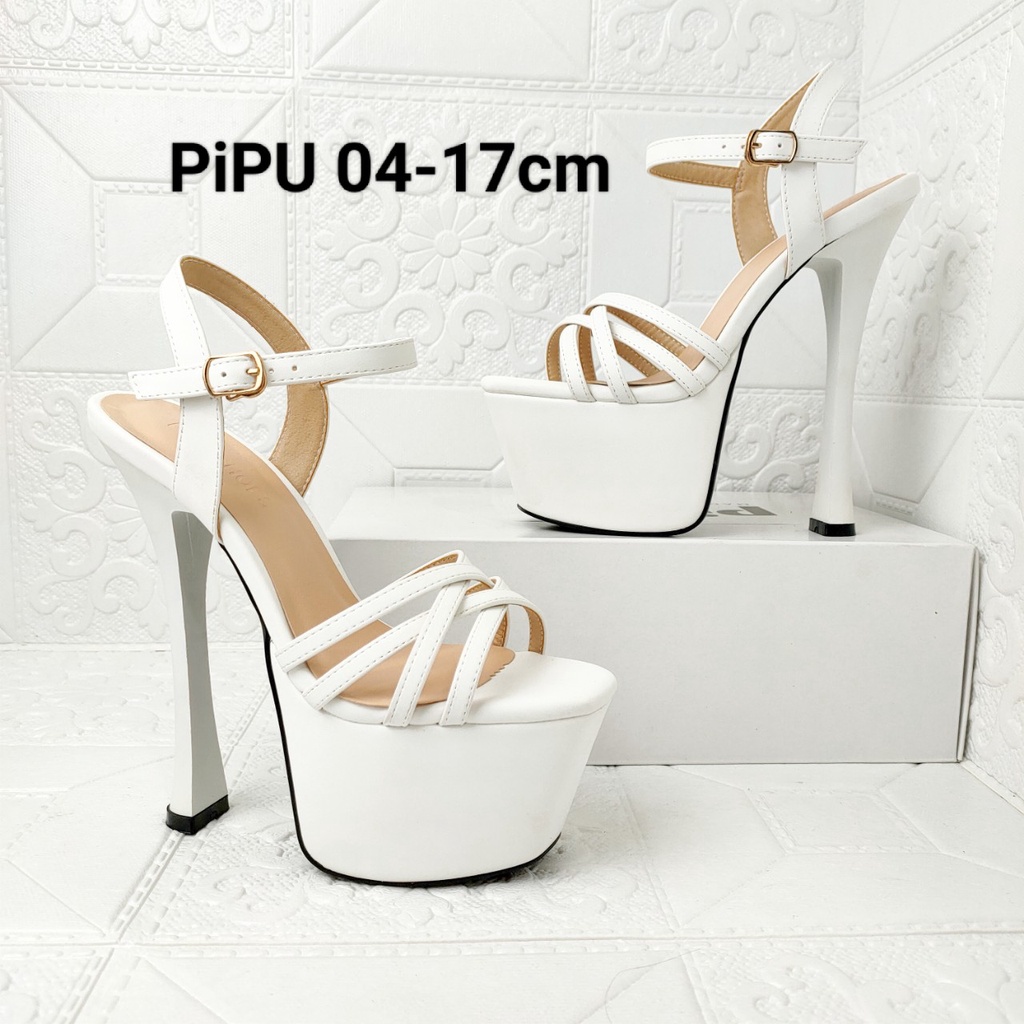 Giày cao gót đế đúp 17cm, sandal 4day thời trang,hoa hậu catwalk giày cưới,pipu 04-17cm p