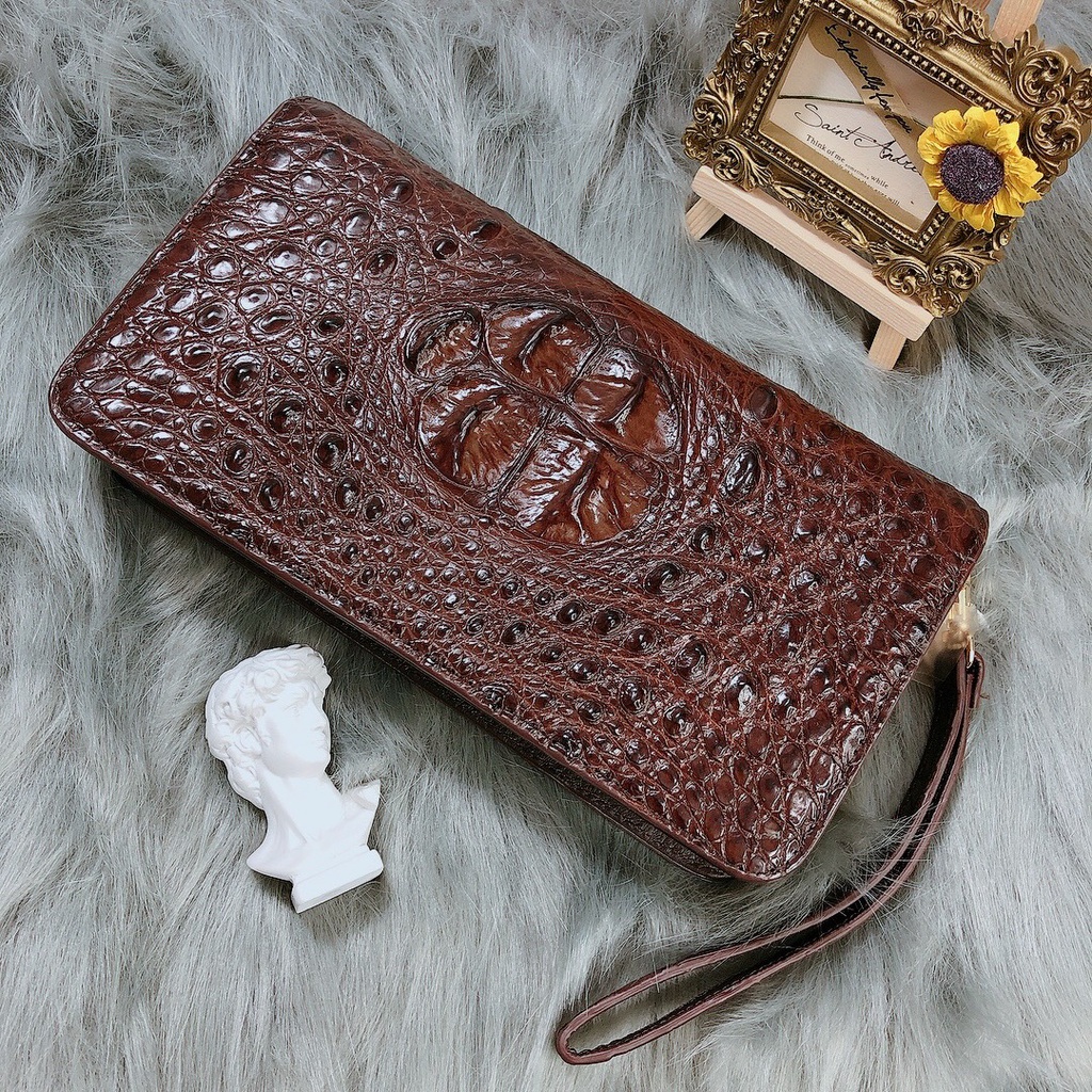 Clutch Nam Da Cá Sấu Thật - Ví Dài Cầm Tay Cao Cấp 2 Khóa Ngăn Đựng Điện Thoại BH 24 Tháng | BigBuy360 - bigbuy360.vn