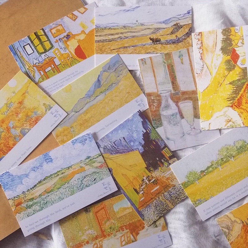 Postcard tranh Van Gogh kèm quote dùng trang trí tường hoặc thiệp tặng quà - ginandtonic