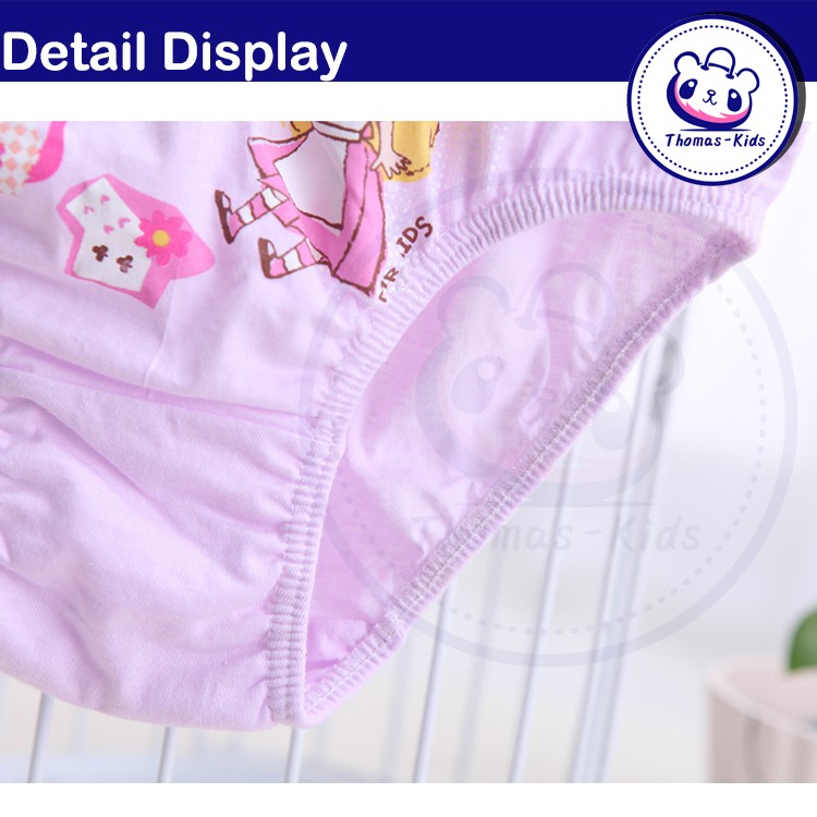 Set 5 Quần Lót Cotton Mềm Mại Thoáng Khí Cho Bé Gái 2-13 Tuổi