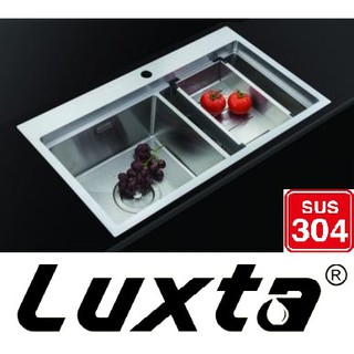 Mua Chậu rửa chén cao cấp Luxta inox304 LC8049-3.0  tặng khay  chậu dày 3mm  chống ồn  bảo hành 05 năm