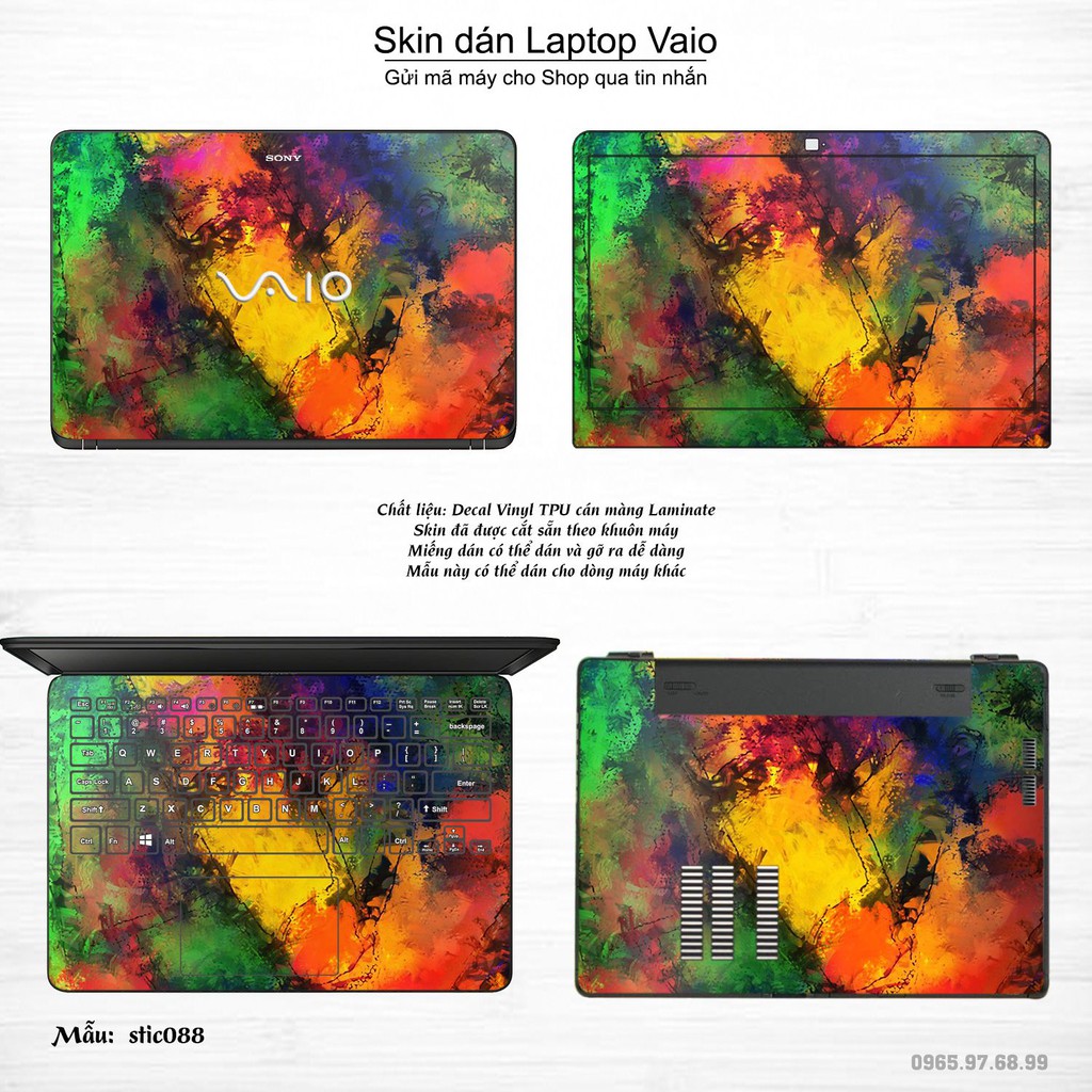 Skin dán Laptop Sony Vaio in hình Hoa văn sticker _nhiều mẫu 15 (inbox mã máy cho Shop)