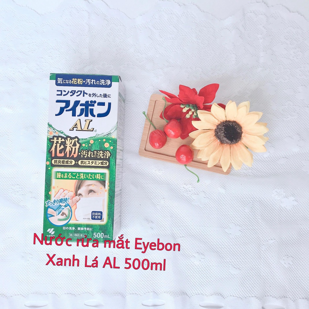 (Chuẩn Nhật) Nước rửa mắt EYEBON W Xanh Lá AL 500ml Nhật Bản