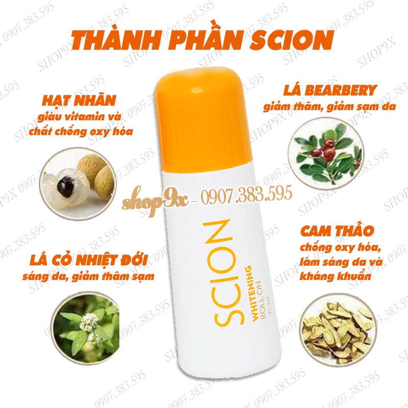 Chai Lăn Nách Khử Mùi Scion Chính Hãng 75ml - Khử Mùi Hôi Nách - Ngăn Mồ Hôi Tức Thì