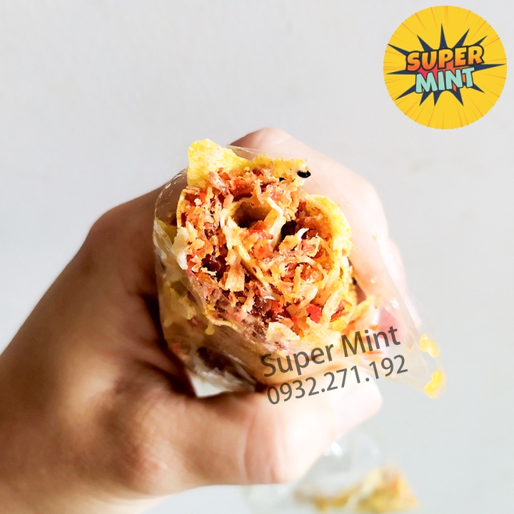 Bánh tráng nướng cuốn mắm ruốc chà bông tép đặc sản Phan Rang - Anh Bảy Mập - món ăn vặt ngon - SuperMint