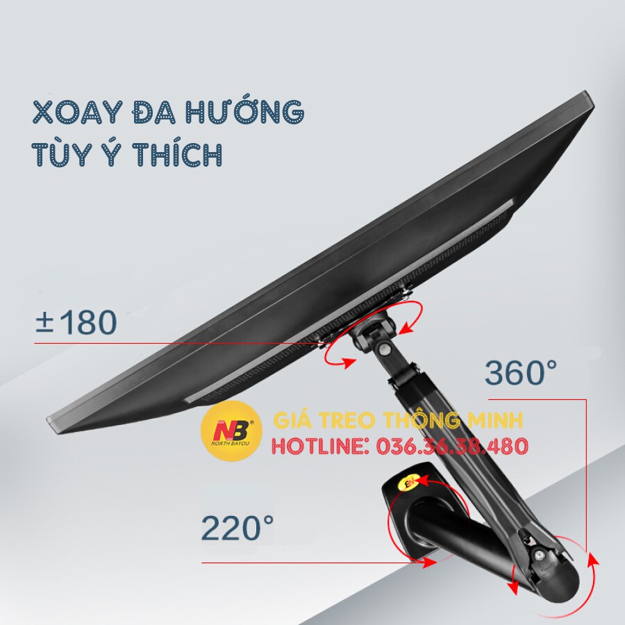 Giá treo màn hình máy đa năng NB F80 17 - 30 inch - Tải trọng 9Kg