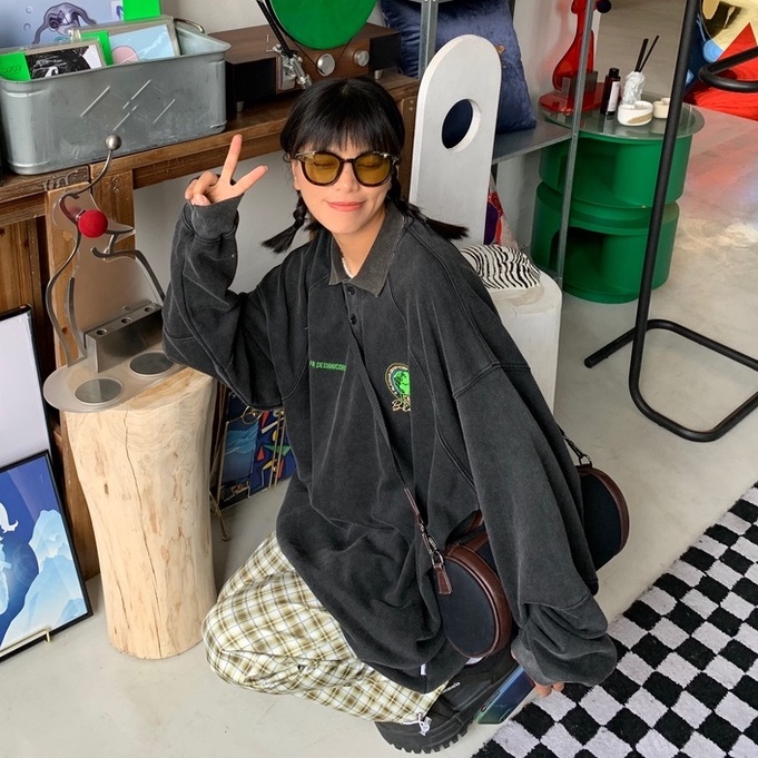 Áo thun polo tay dài phong cách Hàn Quốc thời trang mùa thu cho nữ | BigBuy360 - bigbuy360.vn