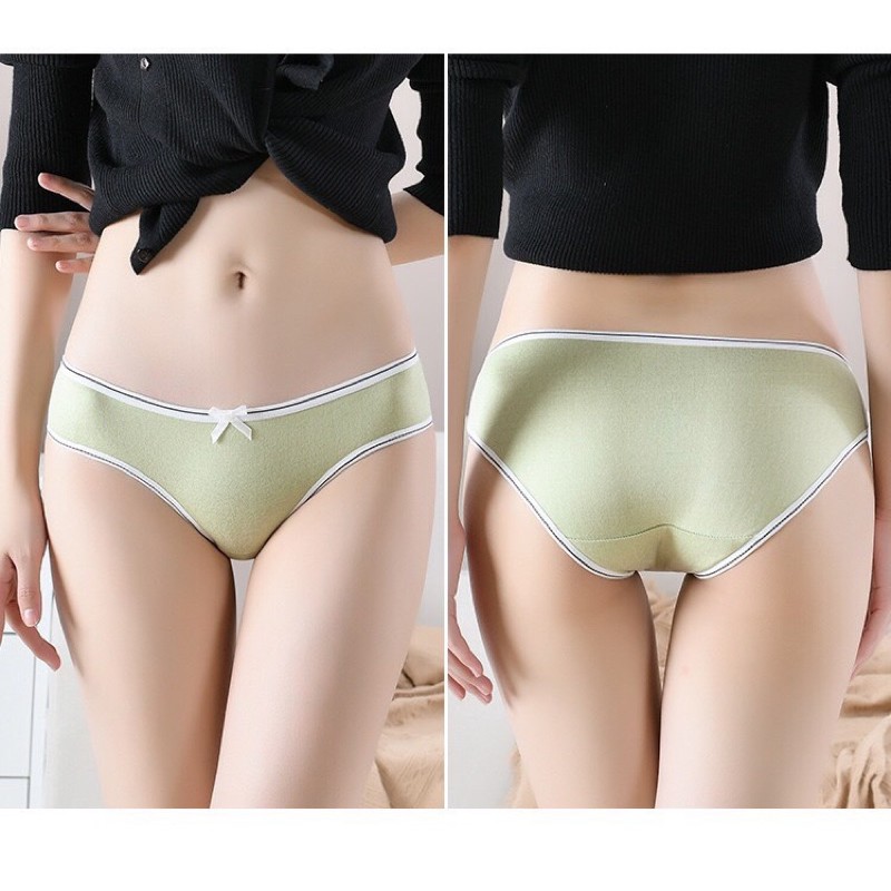 Quần Lót Nữ Cotton Kháng Khuẩn 100% Viền Nơ Giữ Xinh 032