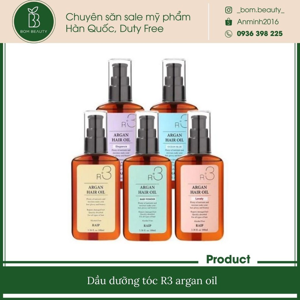 [Mã 88FMCGSALE1 giảm 10% đơn 250K] Dầu dưỡng tóc R3 argan oil