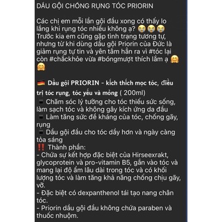 [Nội địa Đức] Dầu gội chống rụng tóc Priorin Đức 200ml